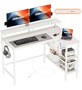 Amazon | JOISCOPE パソコンデスク 机 - 140×50~78cmのl字型